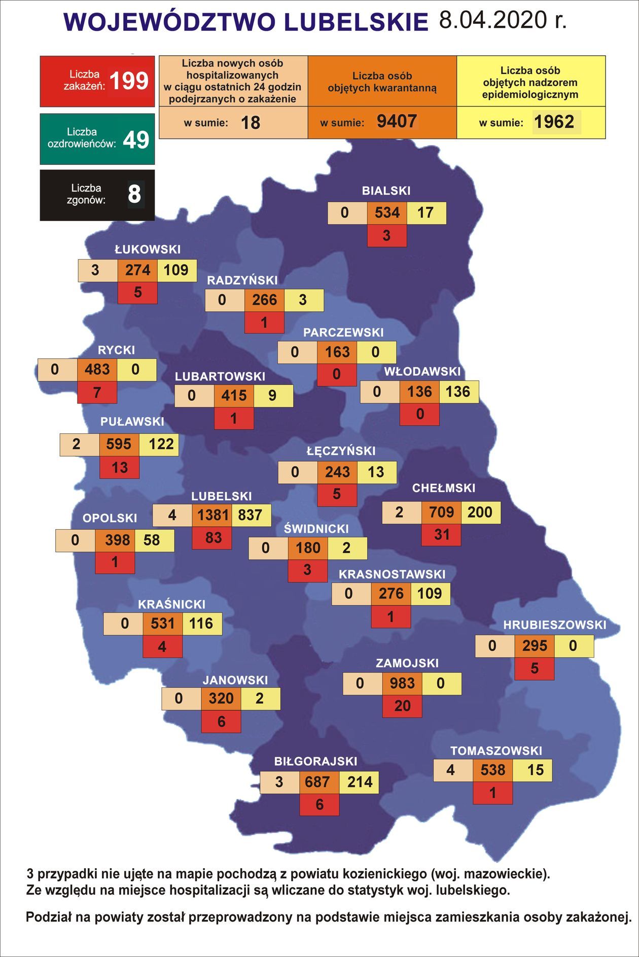 Koronawirus w woj. lubelskim - dane statystyczne [8 kwietnia 2020]