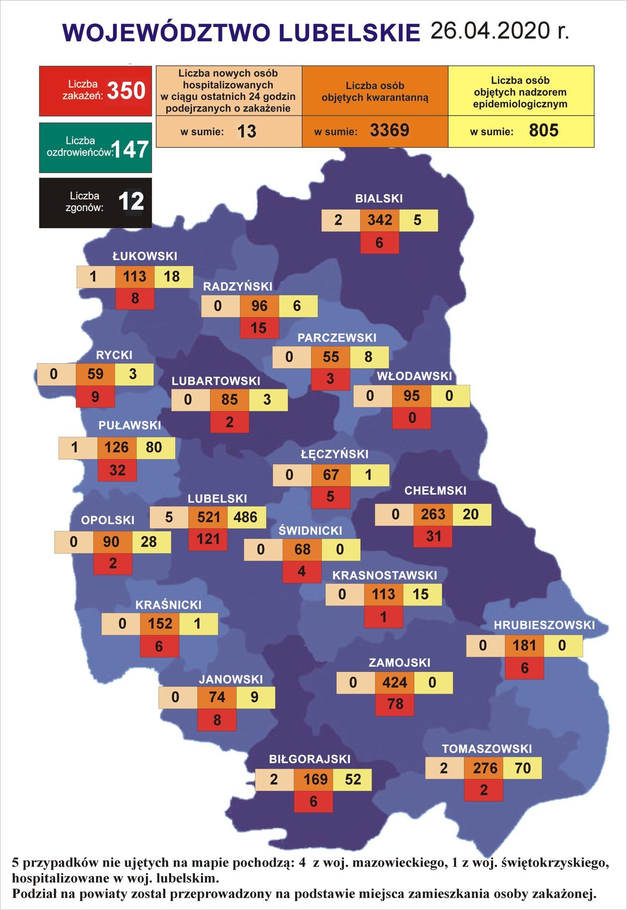  Sytuacja epidemiologiczna w woj. lubelskim (stan na 26 kwietnia) (zdjęcie 1) - Autor: Wojewódzka Stacja Sanitarno-Epidemiologiczna w Lublinie