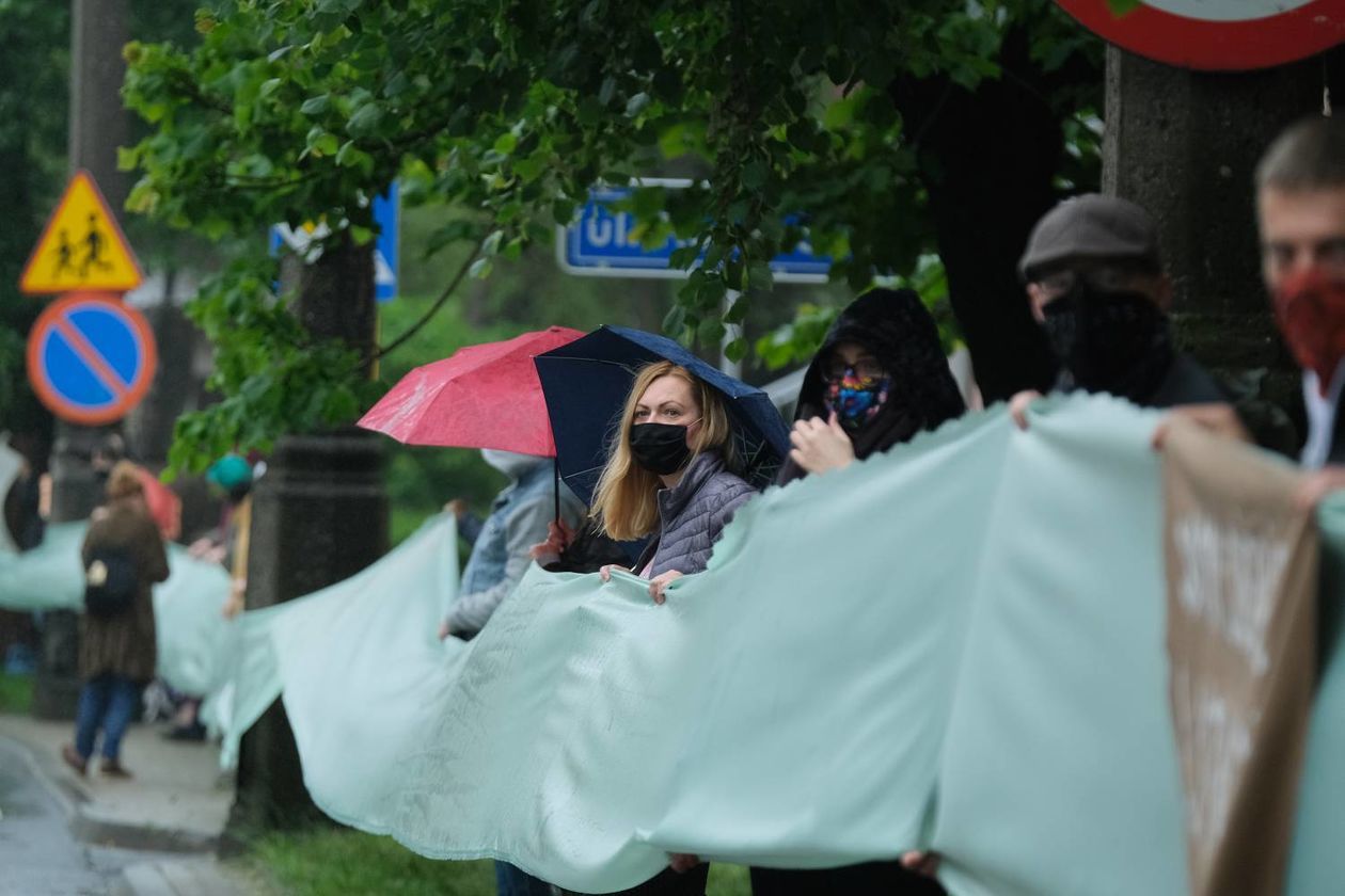  Protest w obronie drzew na ul. Lipowej w Lublinie (zdjęcie 1) - Autor: Maciej Kaczanowski