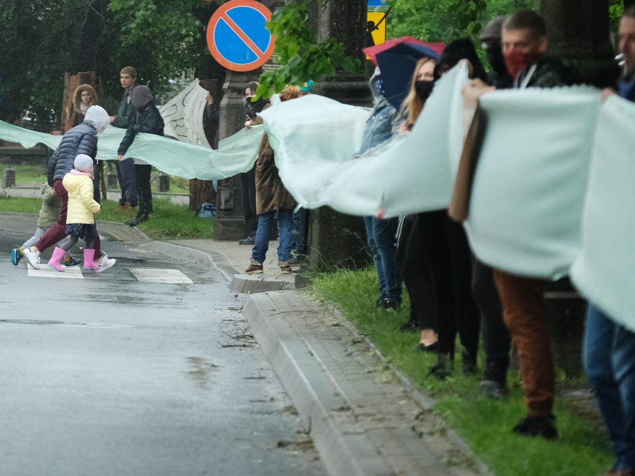  Protest w obronie drzew na ul. Lipowej w Lublinie (zdjęcie 1) - Autor: Maciej Kaczanowski