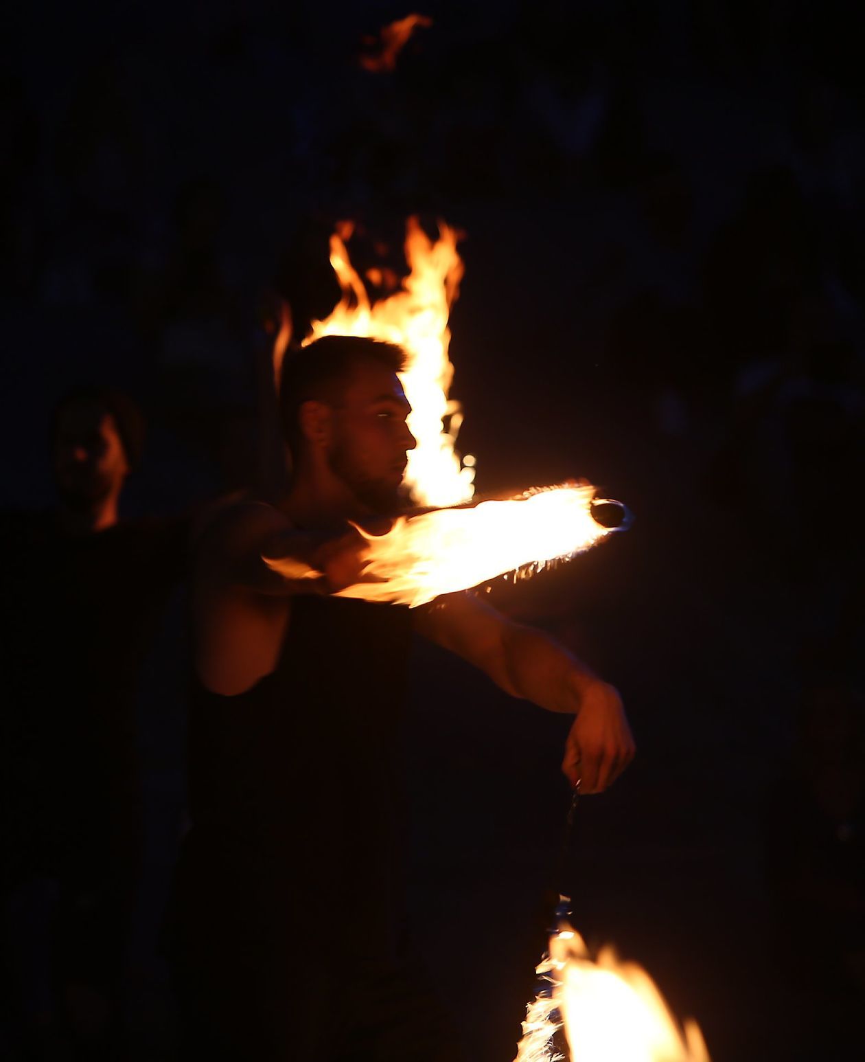  Wieczorny fireshow przed CSK (zdjęcie 1) - Autor: Piotr Michalski