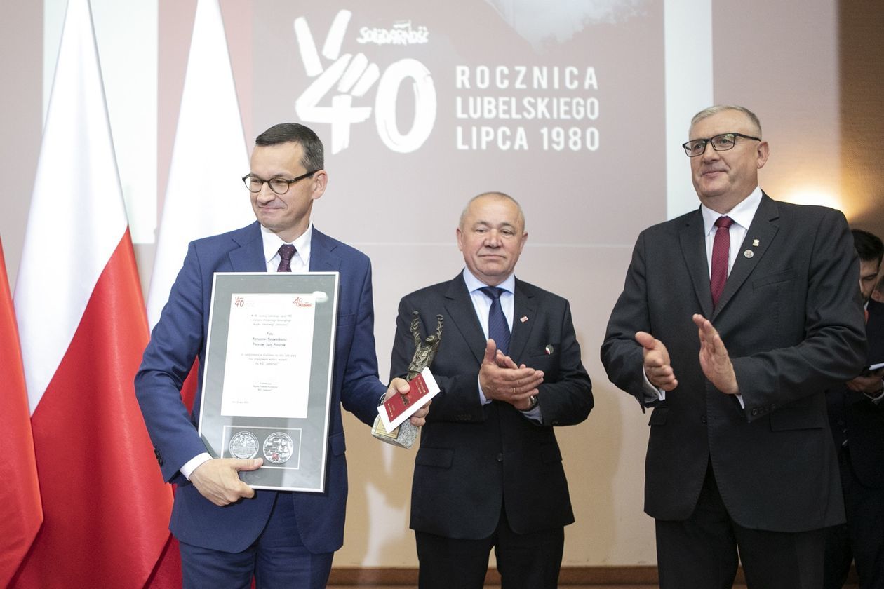 Premier Mateusz Morawiecki na uroczystości rocznicy Lubelskiego Lipca - Autor: Jacek Szydłowski