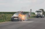 Pożar auta w miejscowości Łubki (pow. lubelski) (zdjęcie 3)