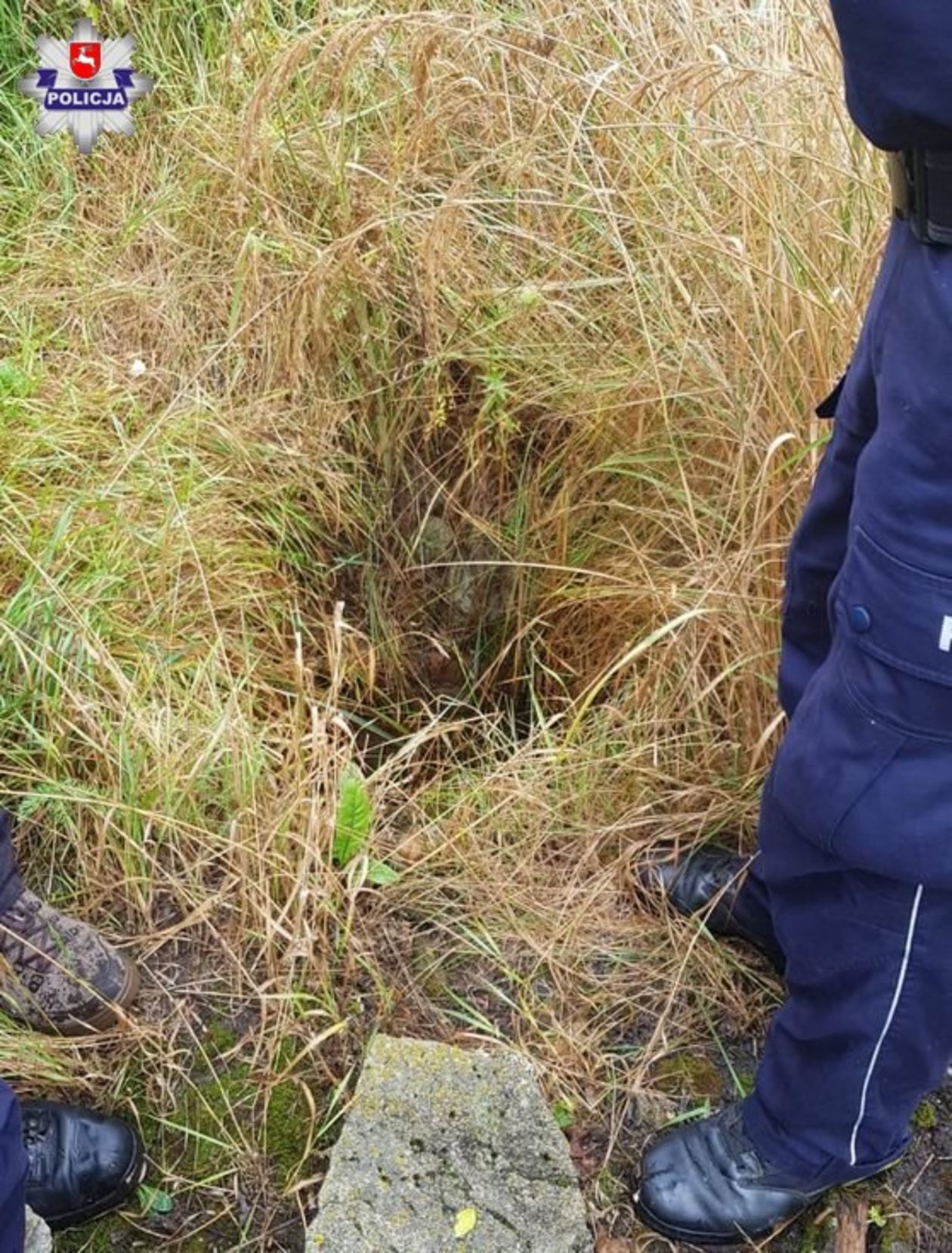  Mężczyzna wpadł do zbiornika w Kocku (zdjęcie 1) - Autor: Policja