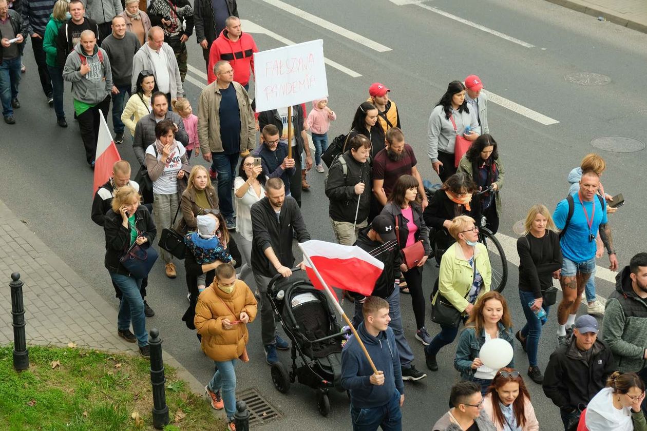  Nie wierzą w pandemię. Protest w Lublinie (zdjęcie 1) - Autor: Maciej Kaczanowski