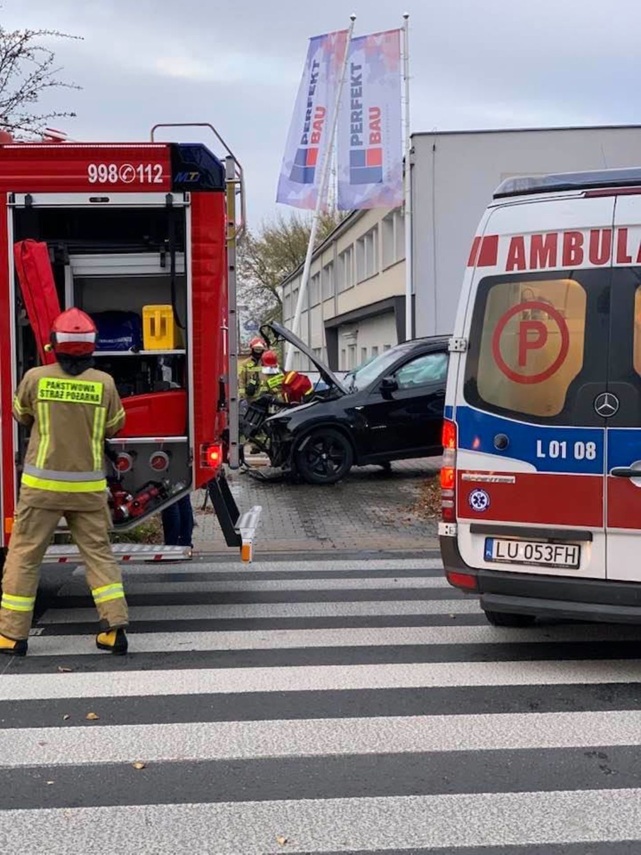  Wypadek na ul. Związkowej w Lublinie (zdjęcie 1) - Autor: KW