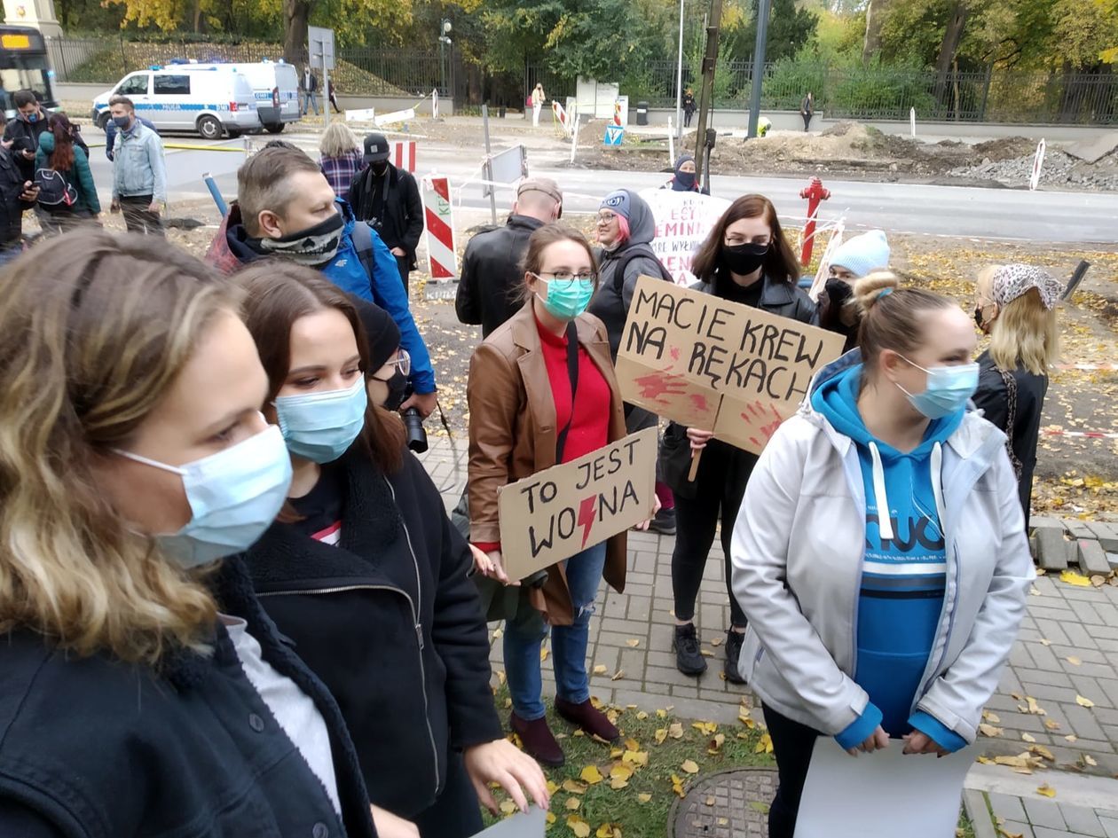  Protest na Al. Racławickich w Lublinie (zdjęcie 1) - Autor: Piotr Michalski