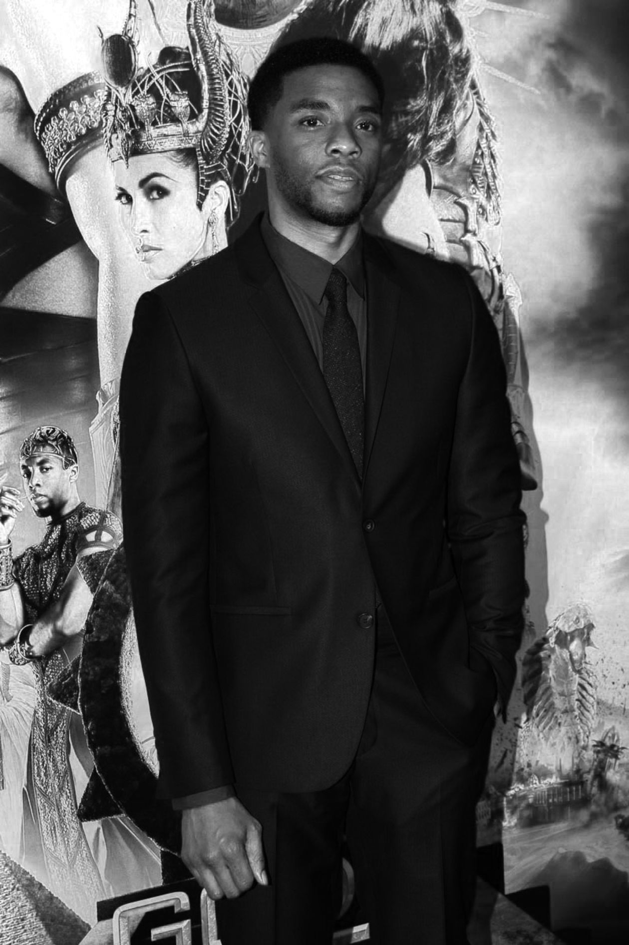  <p><strong>Chadwick Boseman&nbsp;</strong></p>
<p>Amerykański aktor i producent filmowy. Urodził się w 1976 w Anderson w Karolinie Południowej. Jako dziecko był sportowcem; był związany z Little League Baseball, grał też w koszyk&oacute;wkę. W 2000 otrzymał dyplom ukończenia wydziału reżyserii na Howard University w Waszyngtonie, potem kształcił się w British American Drama Academy.</p>
<p>W 2003 po raz pierwszy trafił przed kamery telewizyjne w odcinku serialu &bdquo;Brygada ratunkowa&rdquo;.</p>
<p>W 2014 wytw&oacute;rnia filmowa Marvel Cinematic Universe zakontraktowała go do roli Czarnej Pantery w filmach &bdquo;Kapitan Ameryka: Wojna bohater&oacute;w&rdquo;, &bdquo;Czarna Pantera&rdquo; , &bdquo;Avengers: Wojna bez granic&rdquo; i &bdquo;Avengers: Koniec gry&rdquo;.</p>
<p>Zagrał też w &bdquo;Ekspres - bohater futbolu&rdquo;, &bdquo;Get on Up: Historia Jamesa Browna&rdquo;.</p>