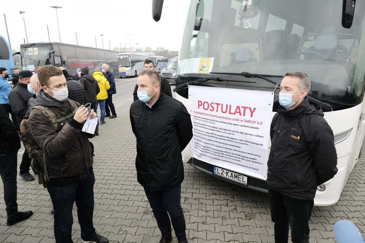  Protest przewoźników w Lublinie (zdjęcie 1) - Autor: Maciej Kaczanowski