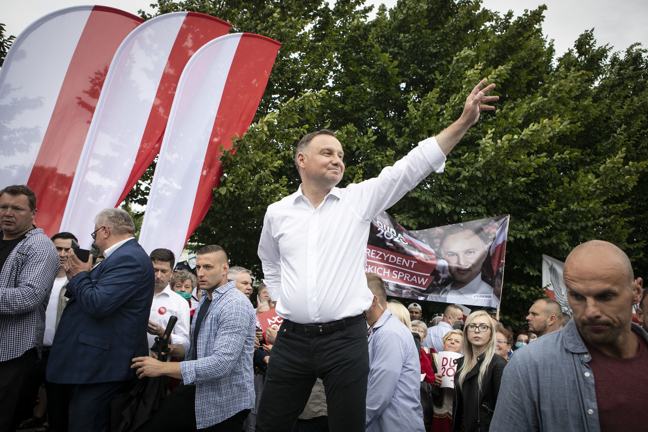  <p>Kampania prezydencka. Andrzej Duda podczas spotkania z wyborcami w Rykach.&nbsp;</p>