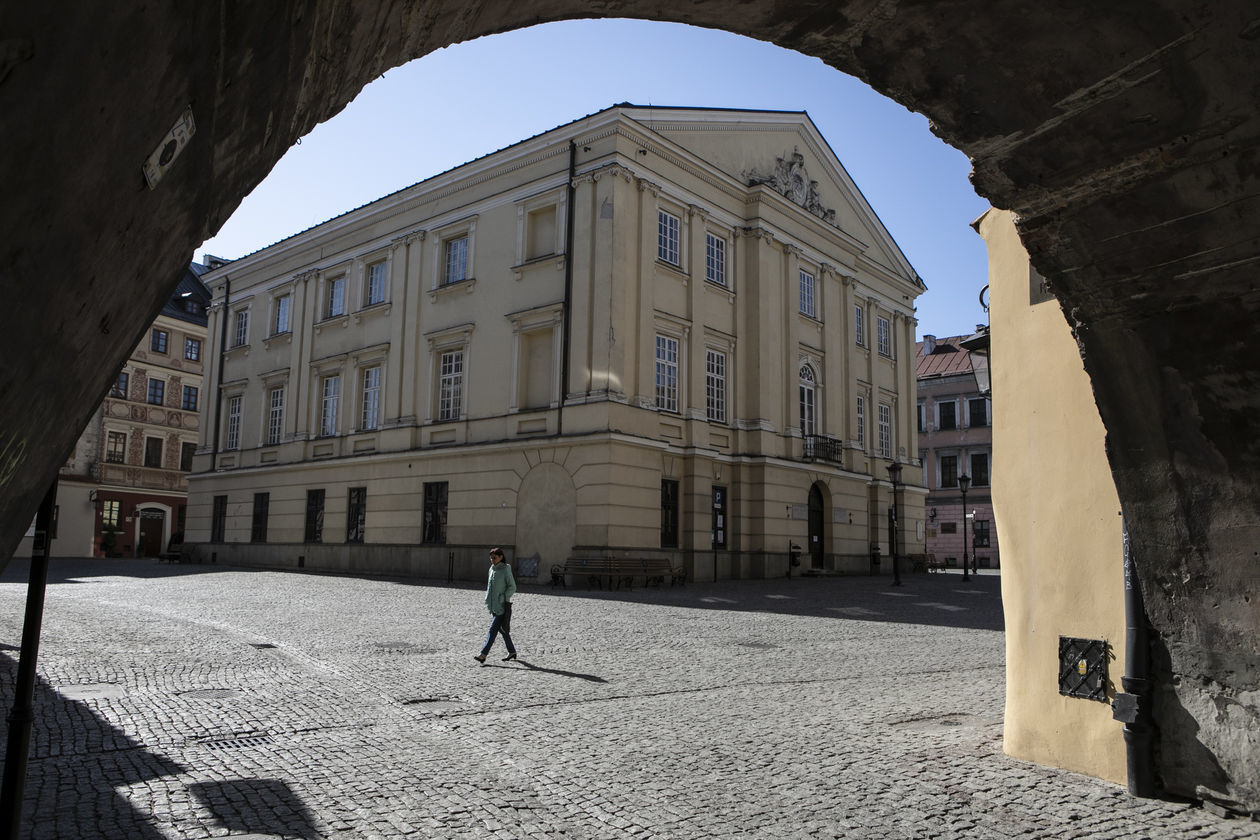  <p>Opustoszałe Stare Miasto w Lublinie podczas lockdownu.&nbsp;</p>