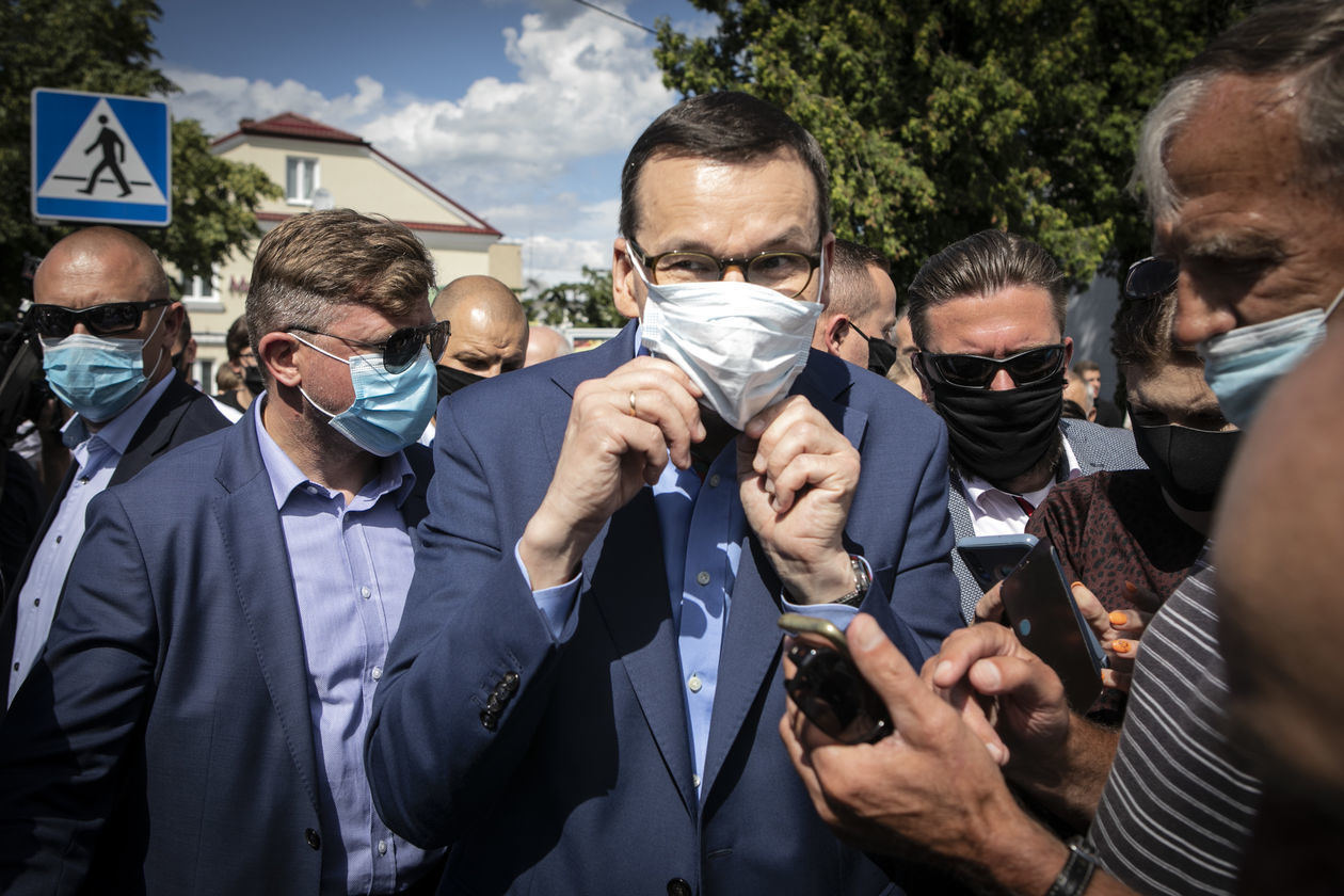  <p>Kampania prezydencka. Premier Mateusz Morawiecki podczas spotkania z sympatykami PiS.&nbsp;</p>