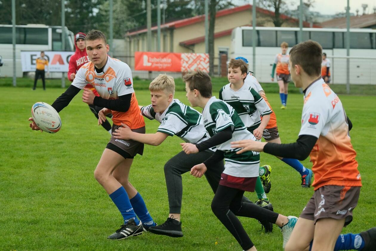  Zmagania młodych rugbystów podczas I Turnieju Lubelskiego Cebularza (zdjęcie 1) - Autor: Maciej Kaczanowski