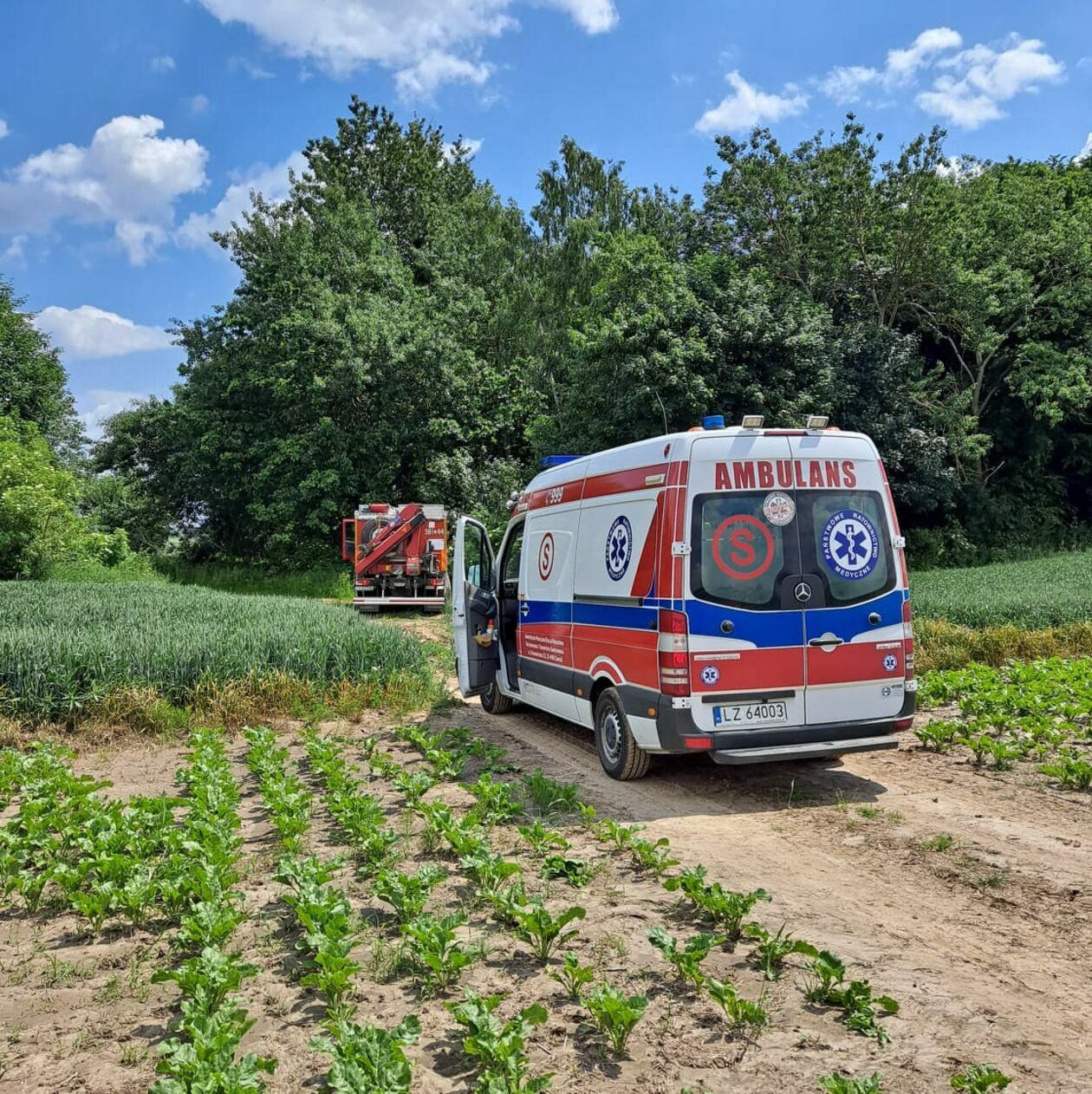 Traktor przejechał człowieka w powiecie zamojskim - Autor: KM PSP w Zamościu