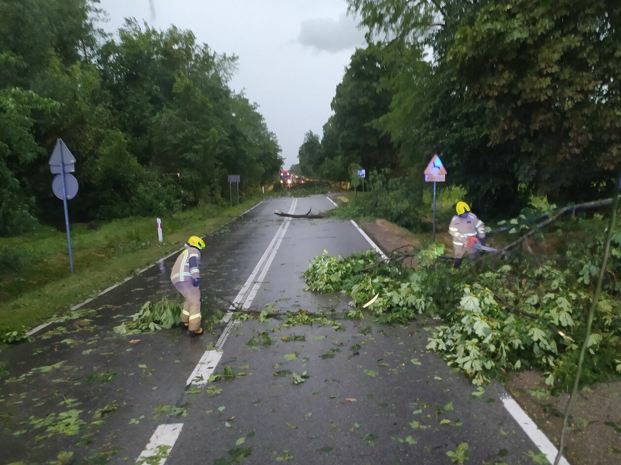  Usuwanie skutków nawałnic w powiecie lubelskim. Działania OSP Strzeszkowice Duże (zdjęcie 5) - Autor: OSP Strzeszkowice Duże