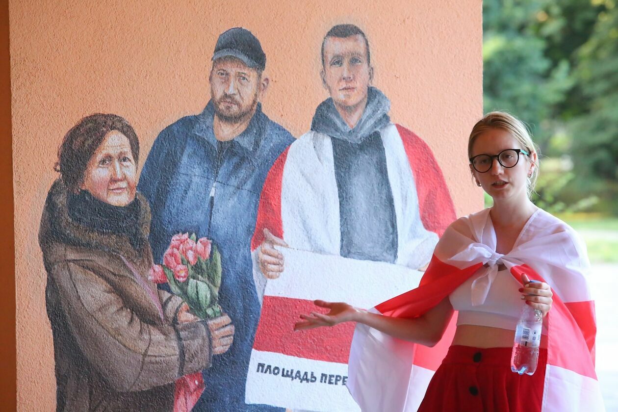  Mural Aleny Hrybianchuk poświęcony protestom na Białorusi (zdjęcie 11) - Autor: Piotr Michalski