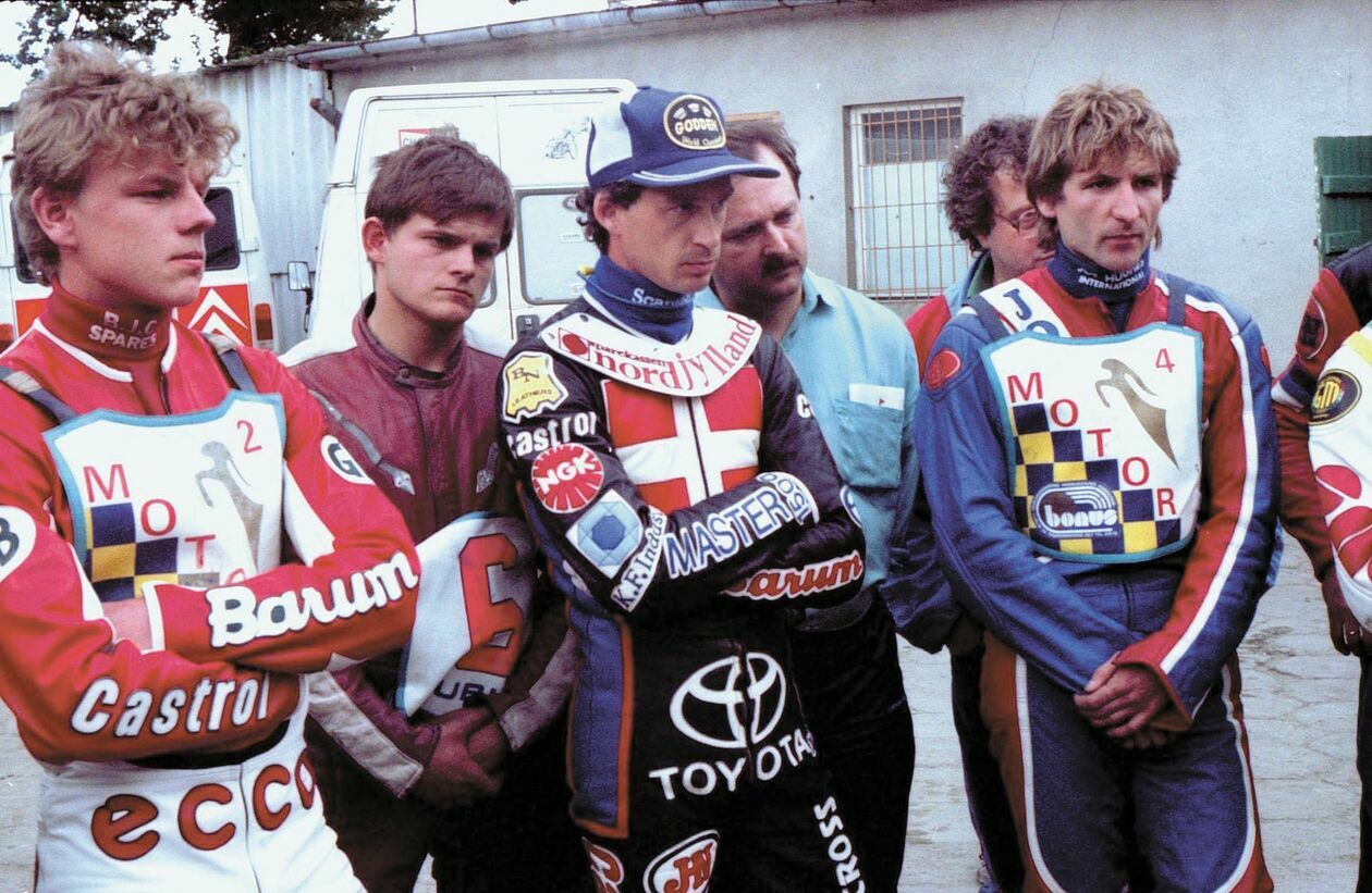  <p>1991.05.30 Polonia Bydgoszcz - Motor Lublin. Od lewej: Marek Muszyński, Tomasz Pawelec, Hans Nielsen, Dariusz Stenka.</p>