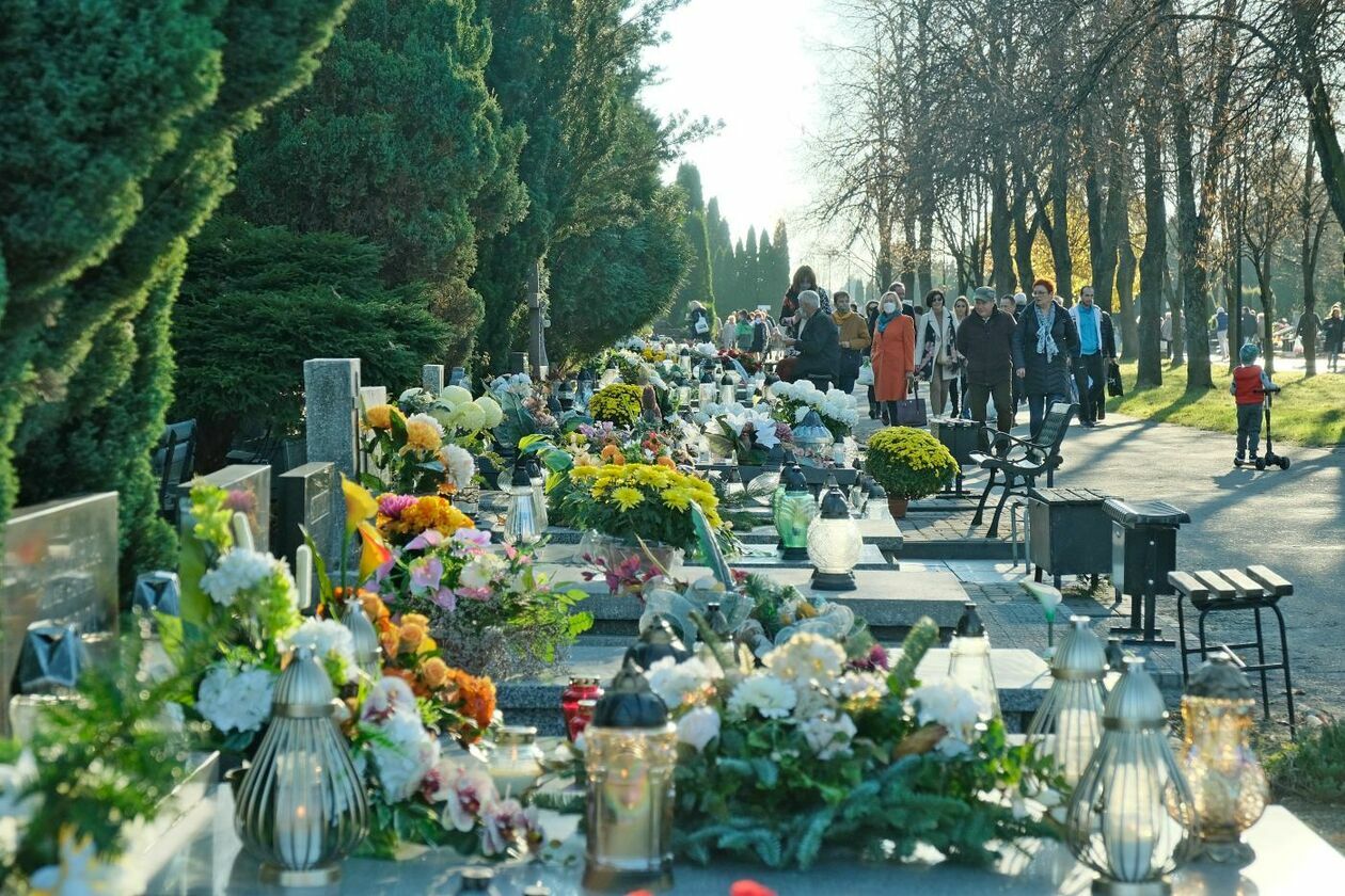  Tłumy na cmentarzu przy ul. Droga Męczenników Majdanka w Lublinie (zdjęcie 7) - Autor: Maciej Kaczanowski