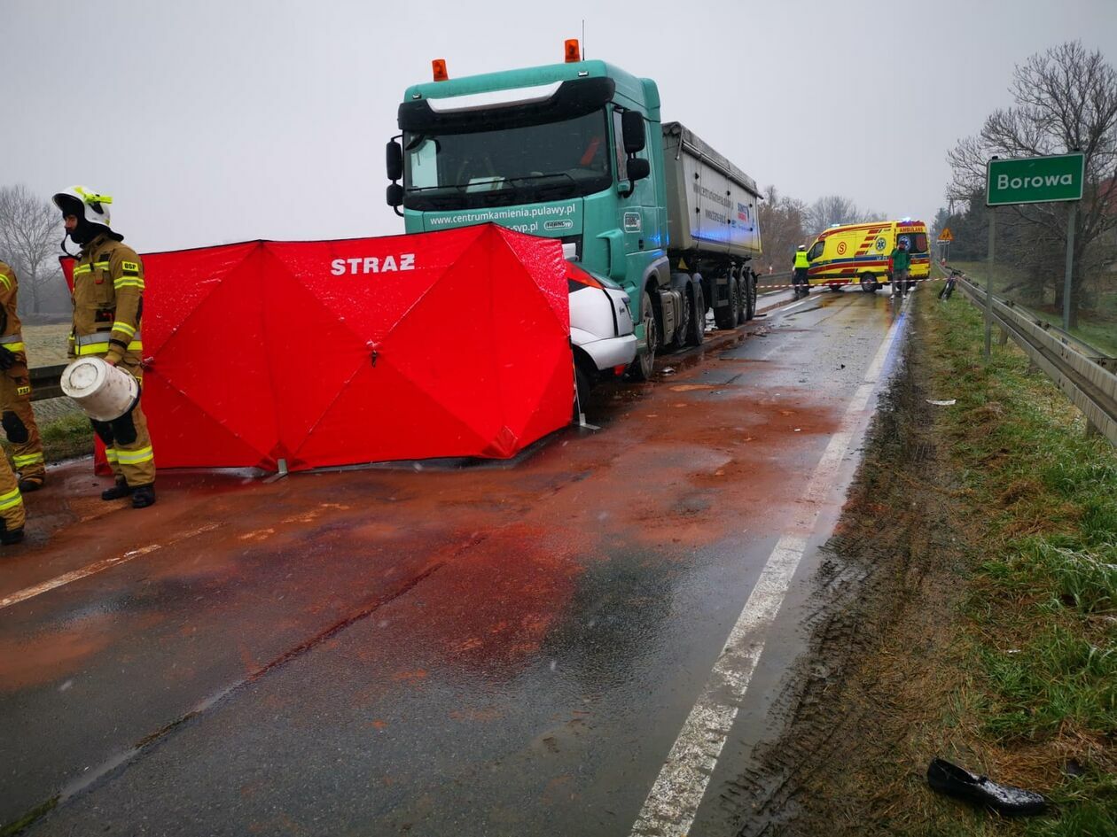  Wypadek w Borowej (zdjęcie 1) - Autor: OSP Gołąb