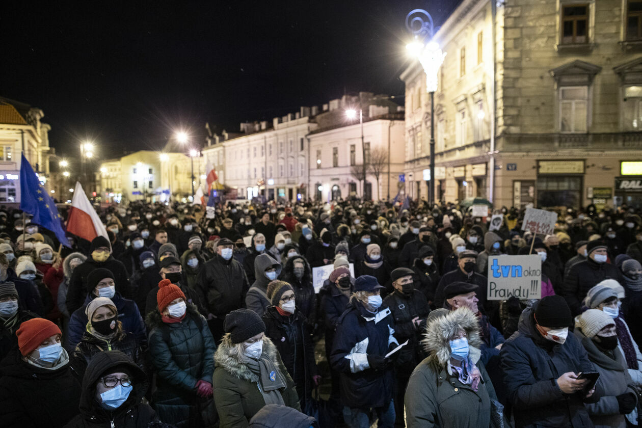  Lublin. Protest przeciwko lex TVN (zdjęcie 22) - Autor: Jacek Szydłowski 