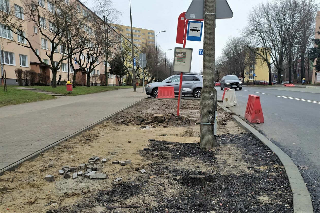 Błoto na ulicy Herberta w Lublinie