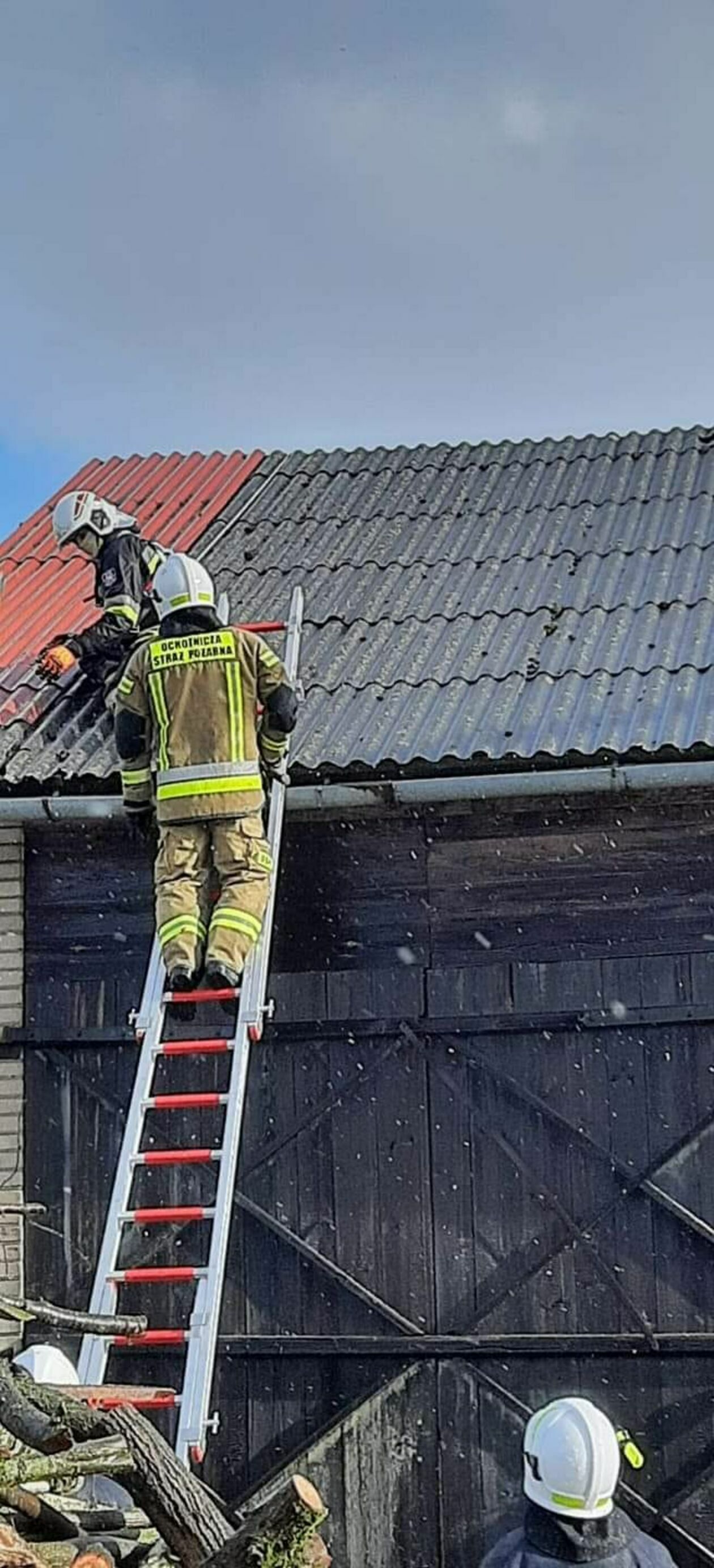  Silny wiatr. Interwencje straży pożarnej w województwie lubelskim (zdjęcie 2) - Autor: OSP KSRG ŻABIA WOLA