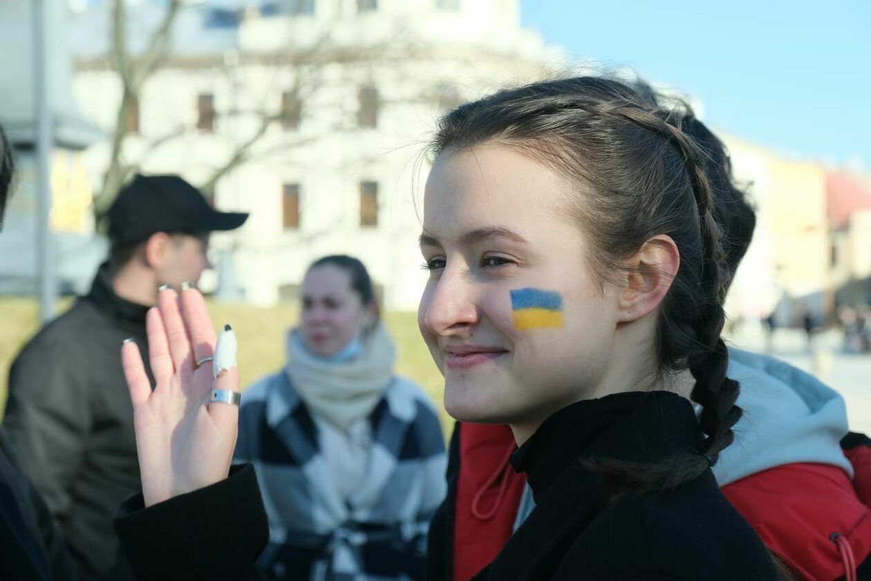  Ukraińscy studenci UMCS protestują przeciwko rosyjskiej inwazji na ich kraj (zdjęcie 25) - Autor: Maciej Kaczanowski
