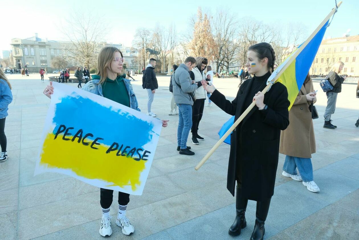 Ukraińscy studenci UMCS protestują przeciwko rosyjskiej inwazji na ich kraj (zdjęcie 22) - Autor: Maciej Kaczanowski