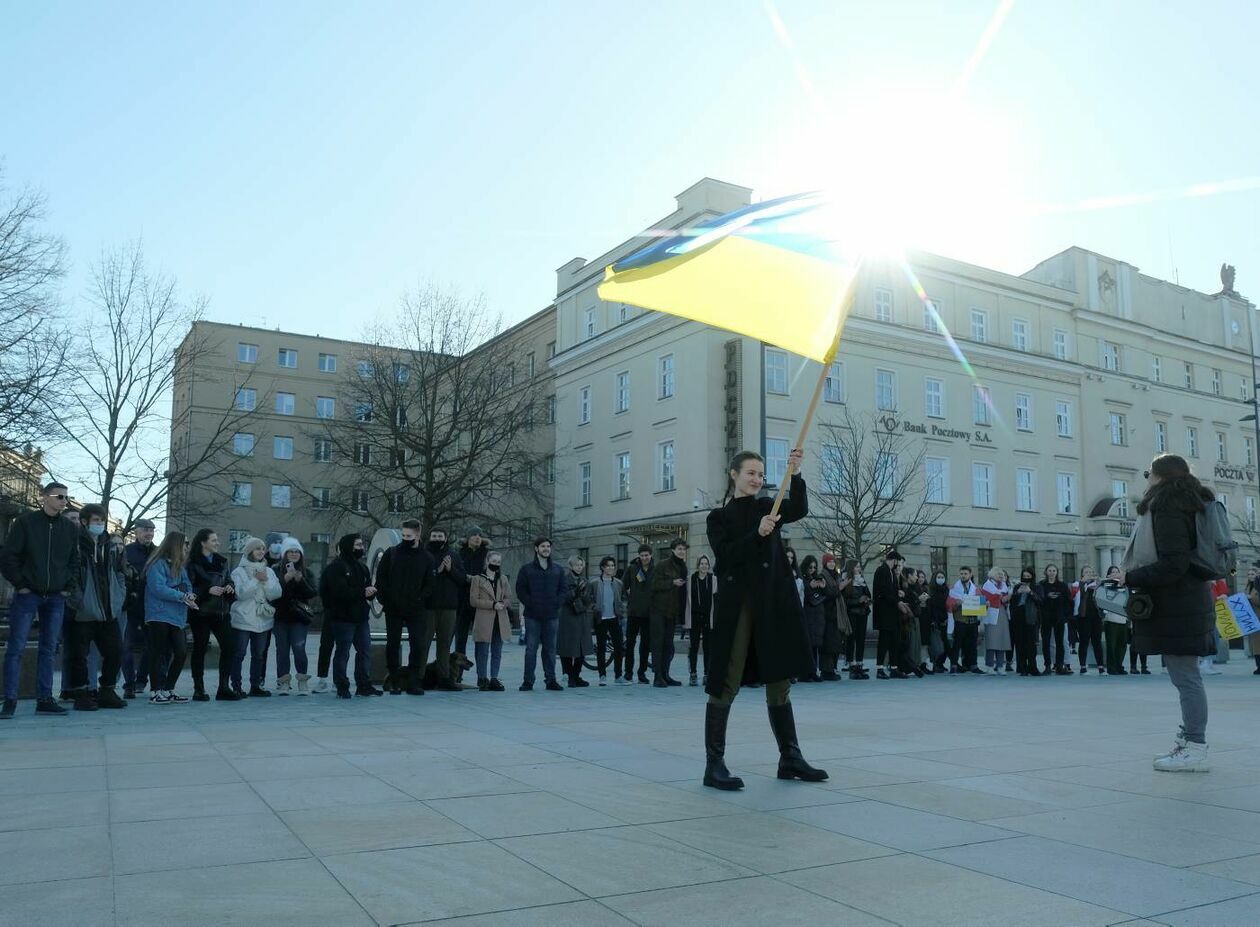 Ukraińscy studenci UMCS protestują przeciwko rosyjskiej inwazji na ich kraj (zdjęcie 14) - Autor: Maciej Kaczanowski