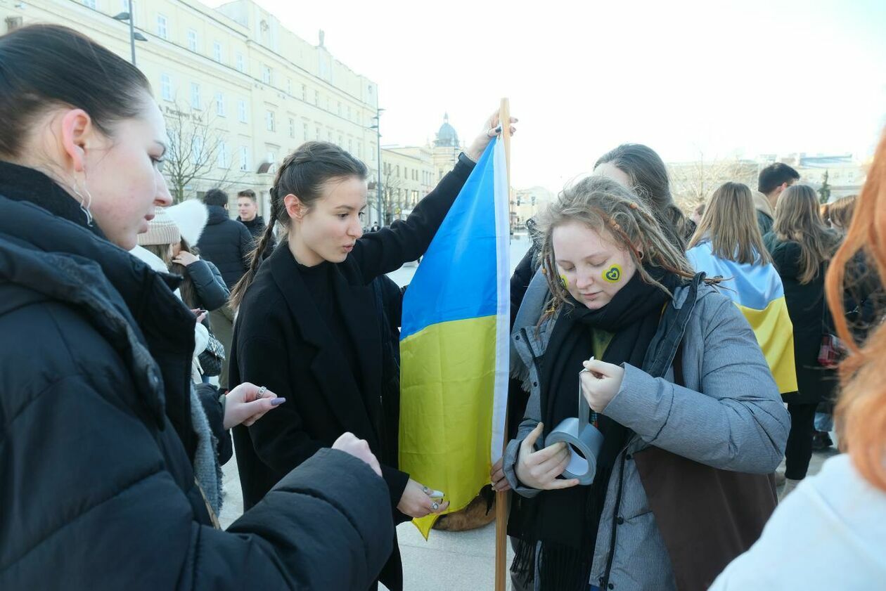  Ukraińscy studenci UMCS protestują przeciwko rosyjskiej inwazji na ich kraj  - Autor: Maciej Kaczanowski