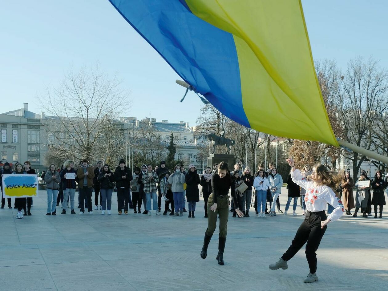  Ukraińscy studenci UMCS protestują przeciwko rosyjskiej inwazji na ich kraj (zdjęcie 3) - Autor: Maciej Kaczanowski