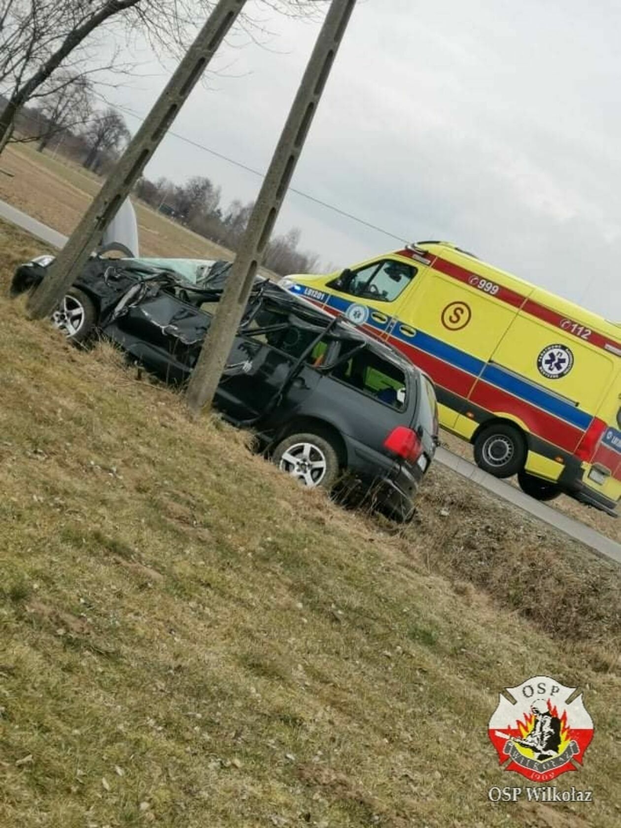 Wypadek w miejscowości Zalesie - Autor: OSP Wilkołaz