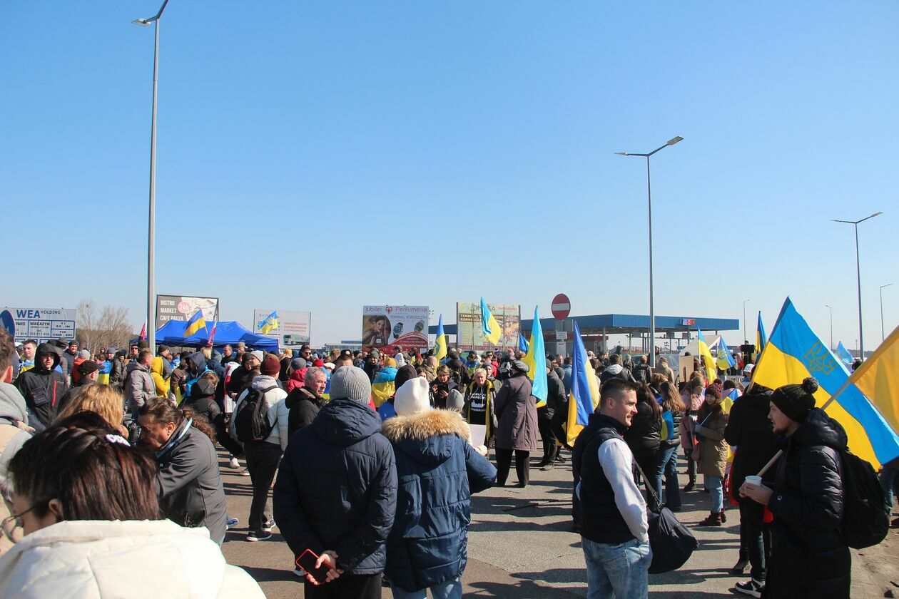 Protest Ukraińców na przejściu w Kukurykach 