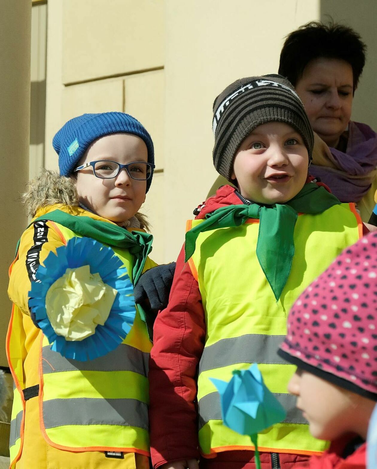  Lubelskie przedszkolaki i ukraińskie dzieci przywitały wiosnę w niebiesko-żółtych barwach (zdjęcie 14) - Autor: Maciej Kaczanowski