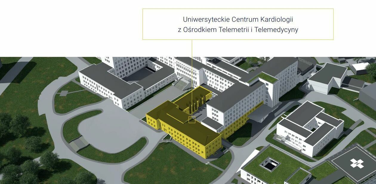  <p>Nowy budynek Uniwersyteckiego Centrum Kardiologii z Ośrodkiem Telemetrii i Telemedycyny</p>