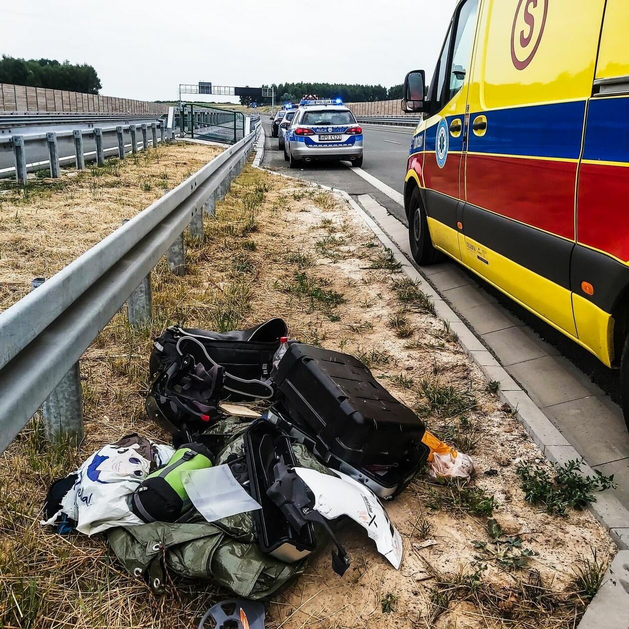  Motocyklista przewrócił się na drodze S19  - Autor: Komenda Powiatowa Policji w Kraśniku