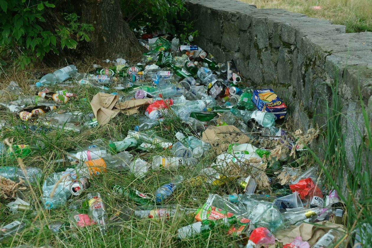 Sterty śmieci na łące przy ul. Rusałki - Autor: Maciej Kaczanowski