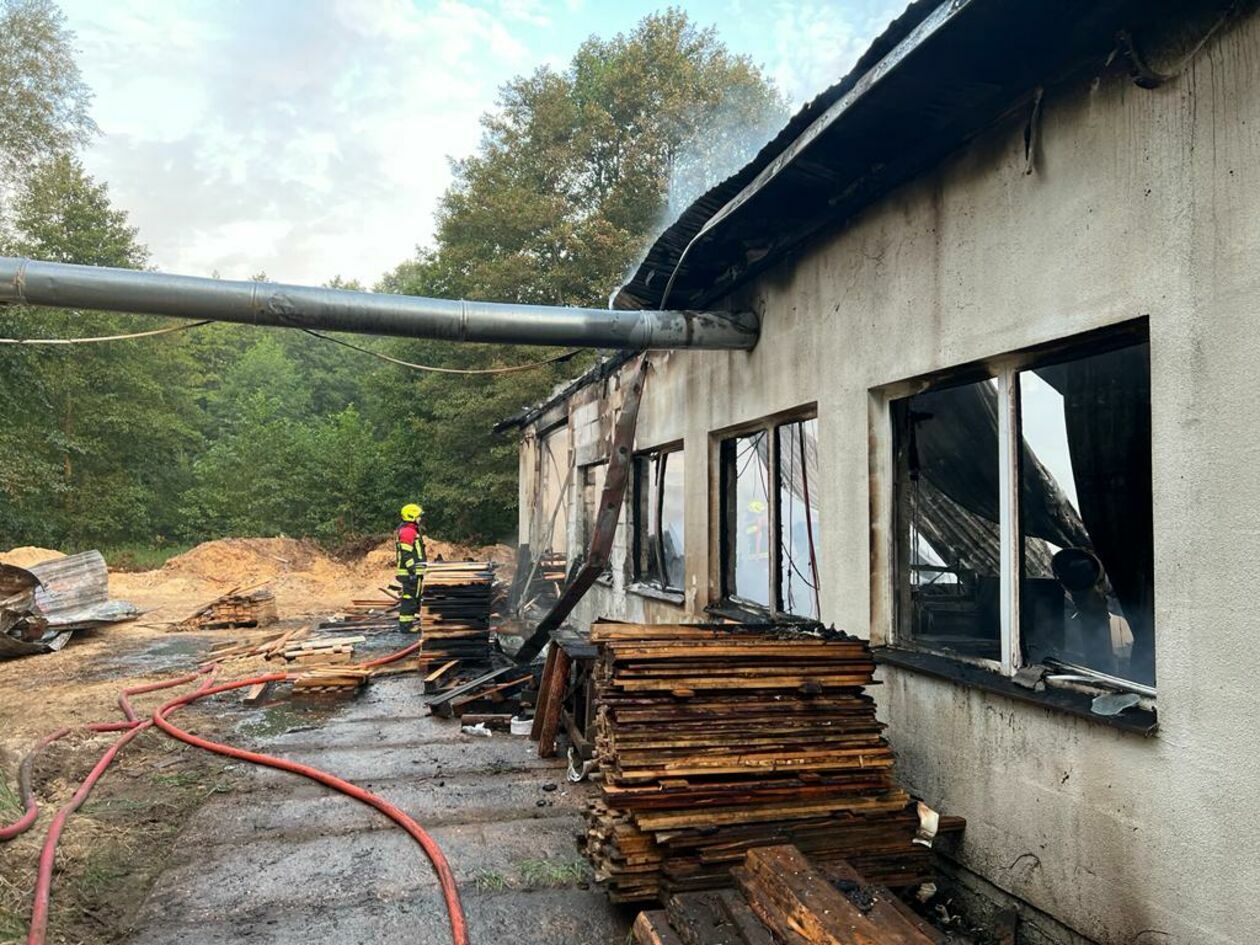 Pożar zakładu w Krężnicy Jarej (zdjęcie 3) - Autor: KM PSP w Lublinie
