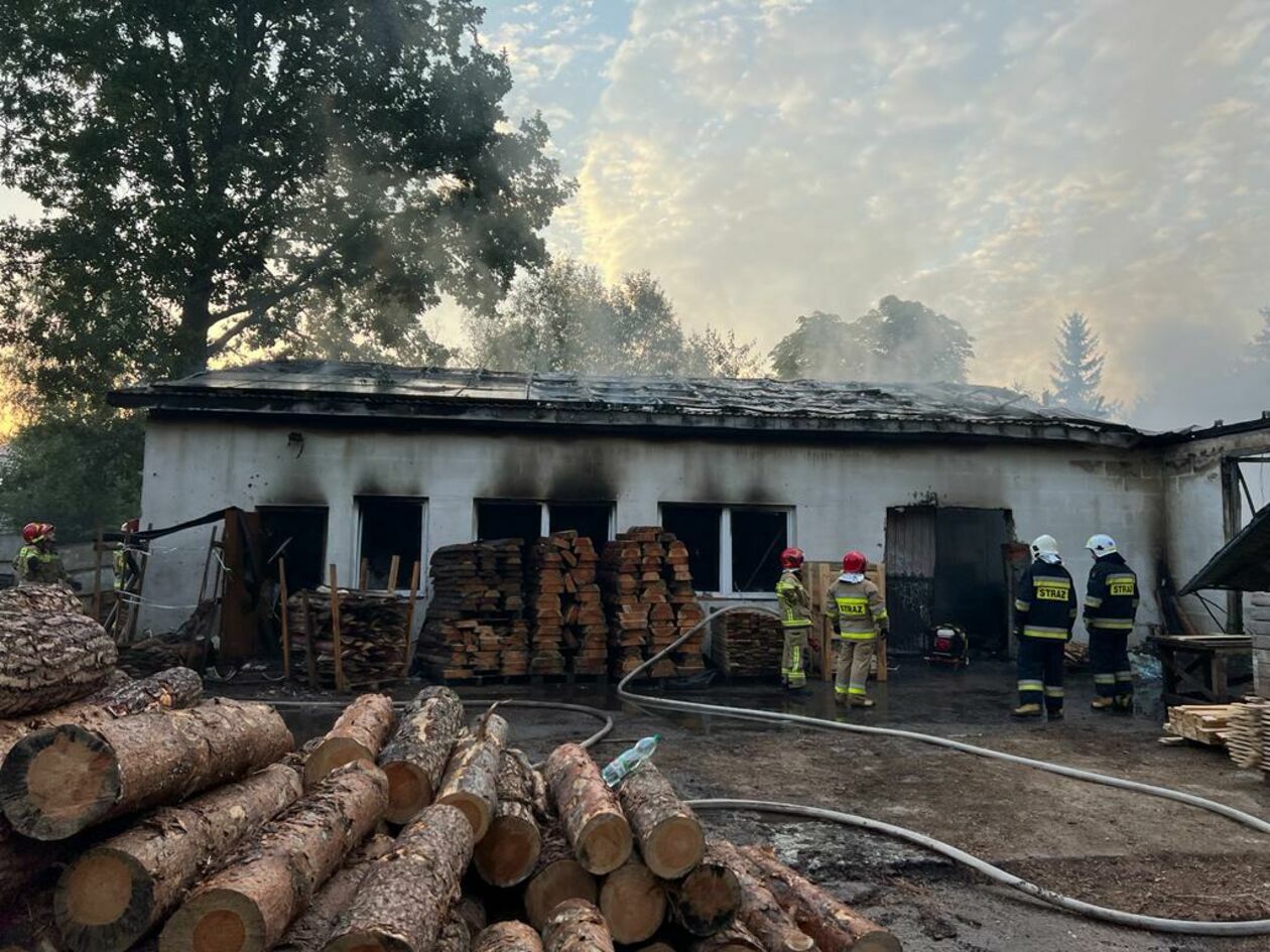  Pożar zakładu w Krężnicy Jarej (zdjęcie 4) - Autor: KM PSP w Lublinie