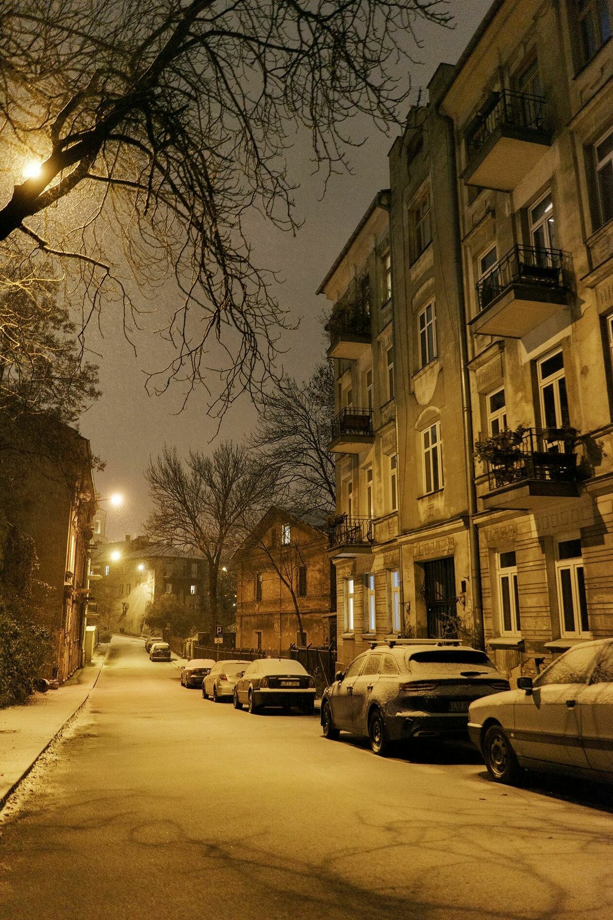  Lublin nocą podczas opadów śniegu  - Autor: Michał Siudziński
