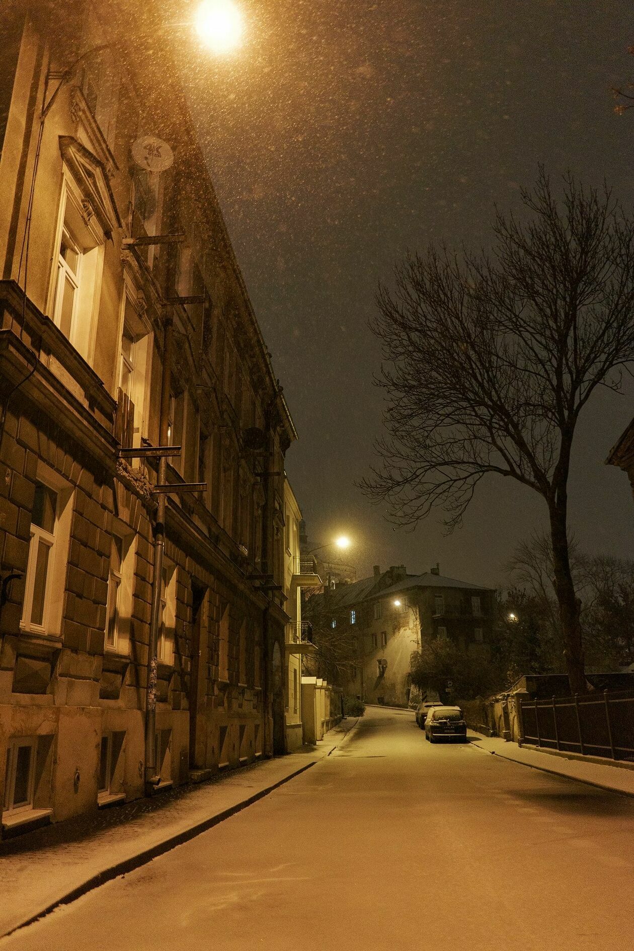  Lublin nocą podczas opadów śniegu (zdjęcie 6) - Autor: Michał Siudziński