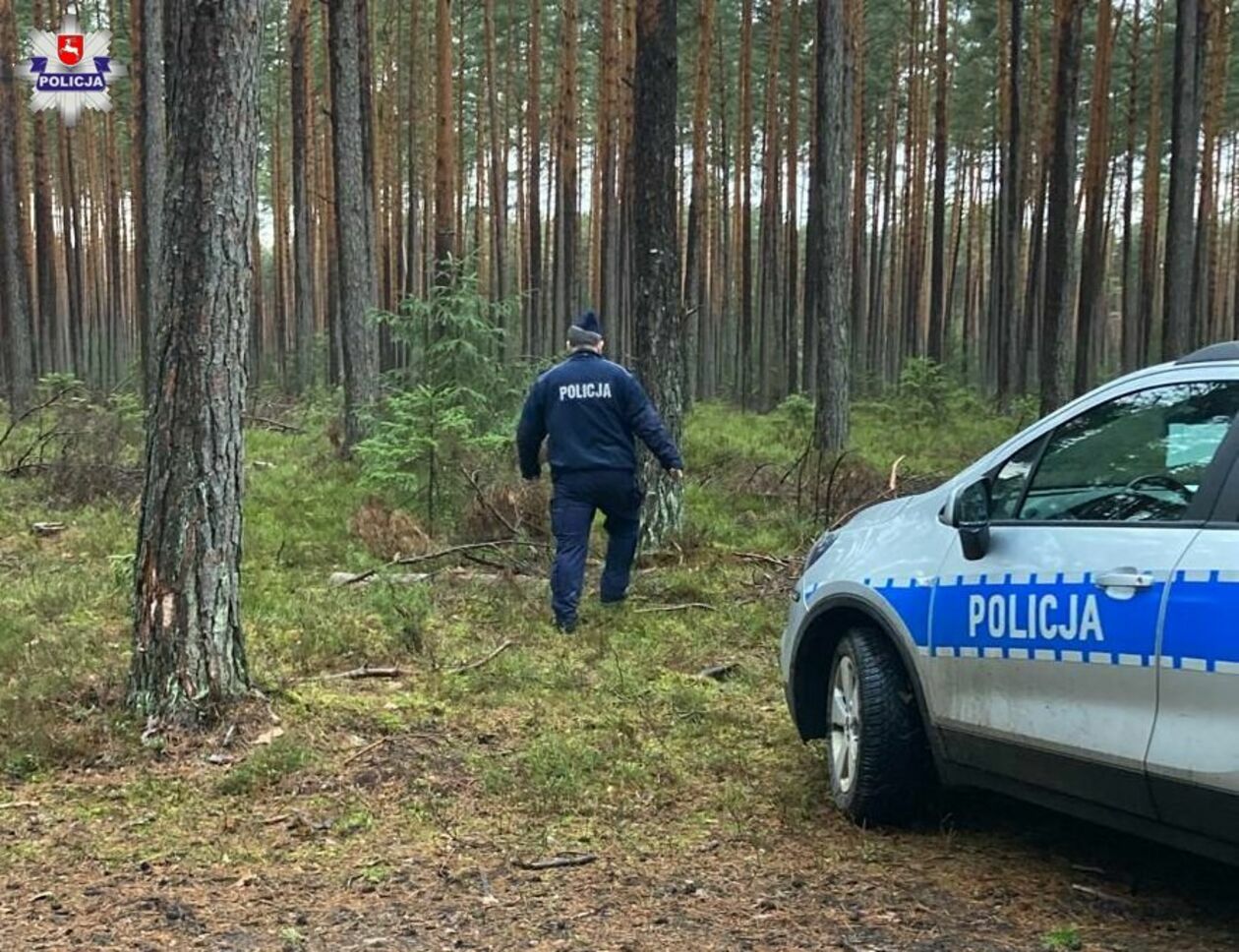  Las między miejscowościami Ciosmy i Dąbrowica pod Biłgorajem  - Autor: Policja
