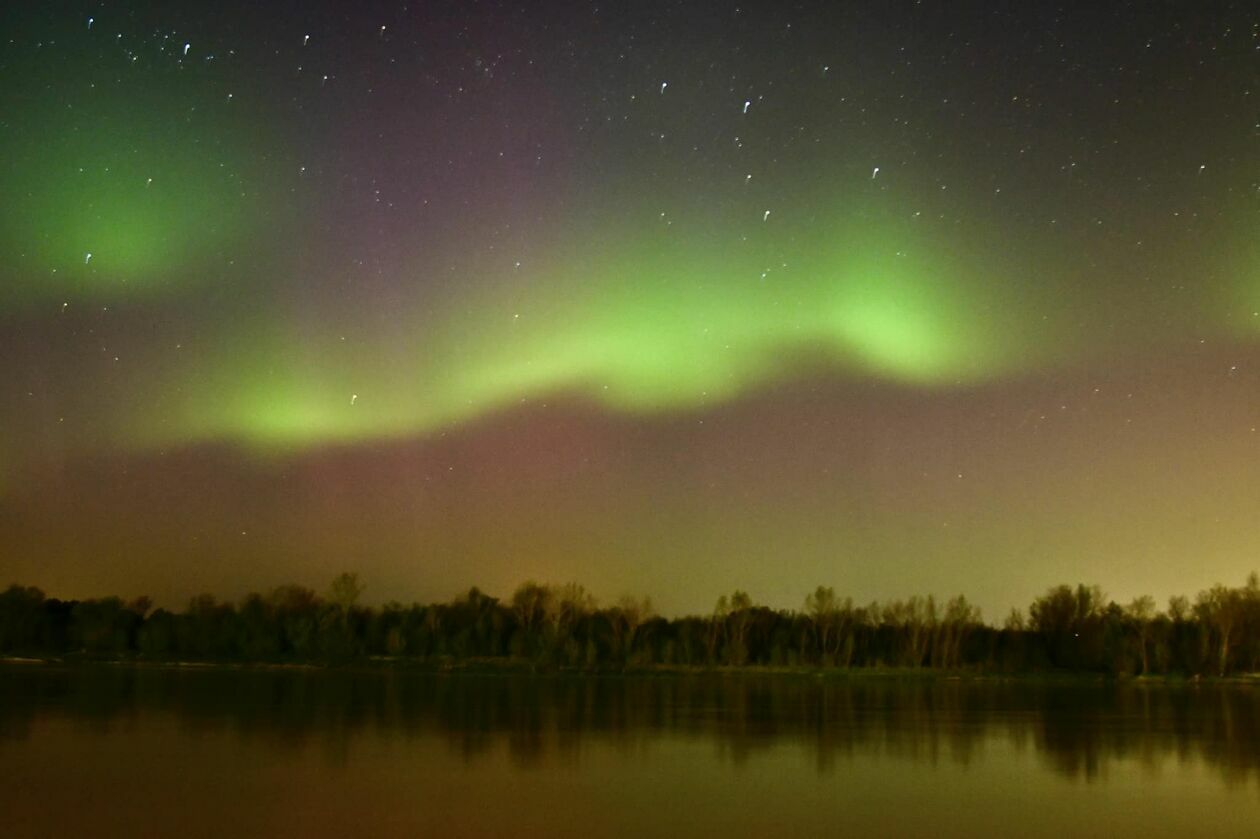  Zorza w powiecie puławskim (zdjęcie 1) - Autor: W. D-Kępska/FB