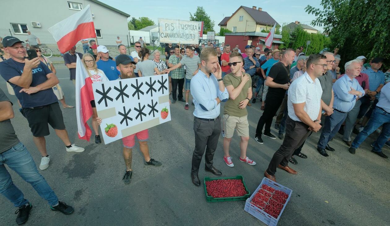 Protest plantatorów malin w Opolu Lubelskim - Autor: DW