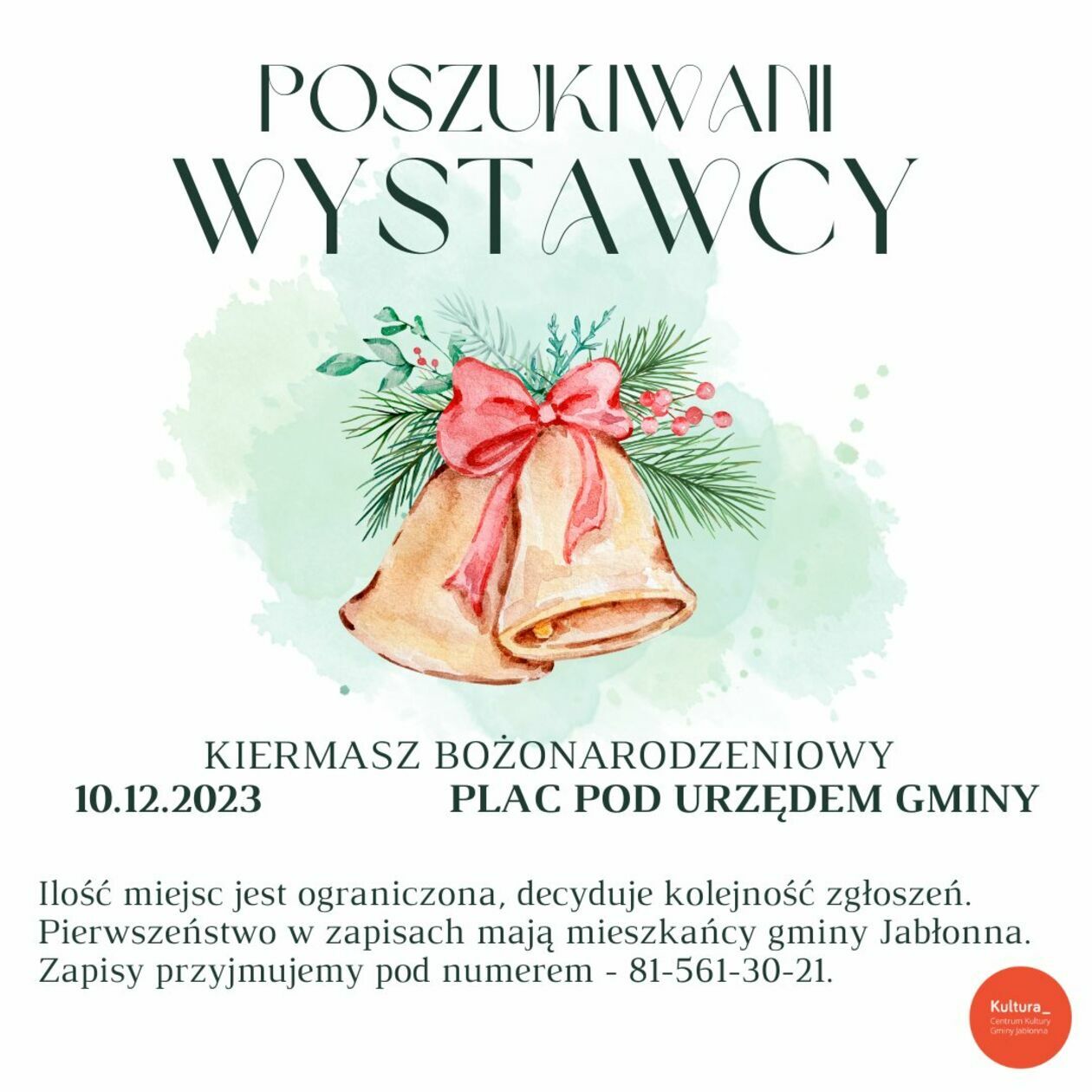  <p>Data: 10 grudnia w godzinach 13-17</p>
<p>Miejsce: plac pod Urzędem Gminy</p>