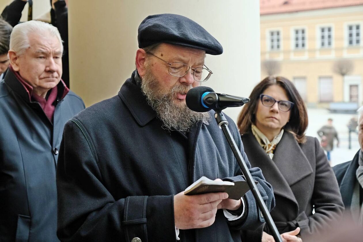  Odsłonięcie Tablicy Pamięci Żydów z Lublina, Ofiar niemieckiej zbrodniczej akcji Reinhardt (zdjęcie 14) - Autor: DW