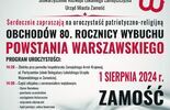 Zamość w 80. rocznicę wybuchu Powstania Warszawskiego - program uroczystości (zdjęcie 2)