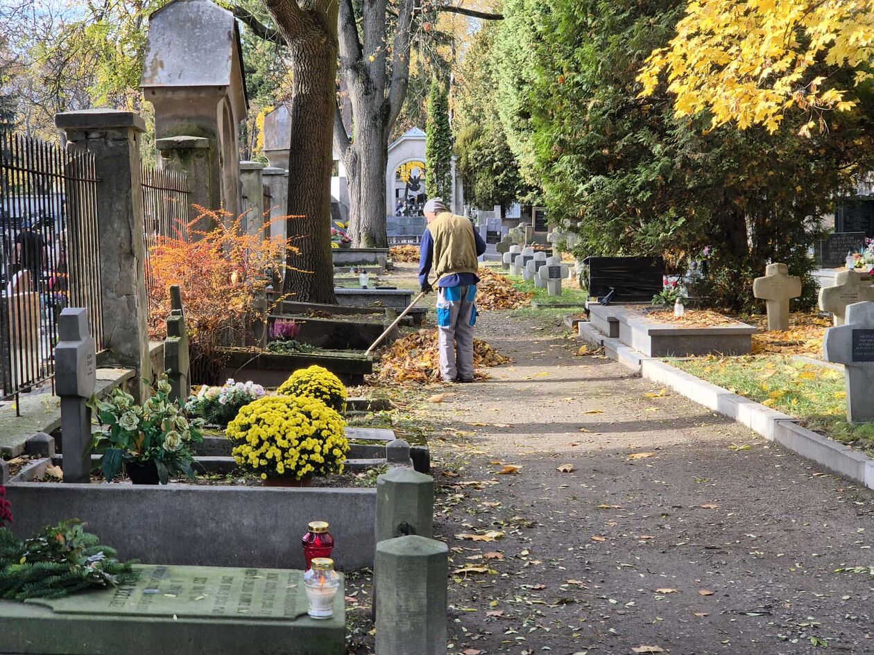 Cmentarz od ulicy Białej - przygotowania do Wszystkich Świętych (zdjęcie 17) - Autor: DW