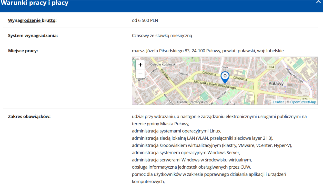  <p><a href="https://oferty.praca.gov.pl/portal/lista-ofert/szczegoly-oferty/08251ee8d42b39efb27ae21f387d0db4">&gt;&gt; LINK DO OFERTY &lt;&lt;</a></p>