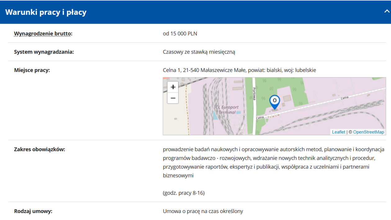  <p><a href="https://oferty.praca.gov.pl/portal/lista-ofert/szczegoly-oferty/5741a8a68f0176e90f8f1d4cf2b1026c">&gt;&gt; LINK DO OFERTY &lt;&lt;</a></p>